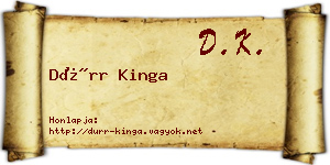 Dürr Kinga névjegykártya