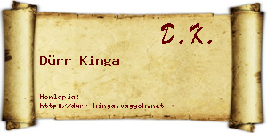 Dürr Kinga névjegykártya