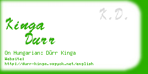 kinga durr business card